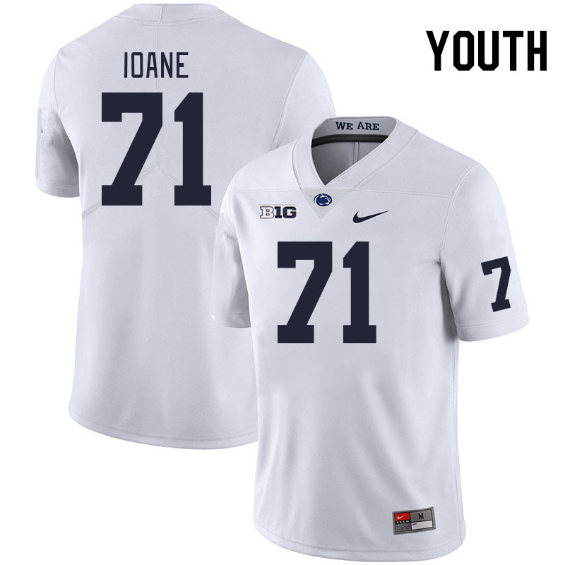 Youth #71 Olaivavega Ioane Penn State Nittany Lions College Football Jerseys Stitched Sale-White